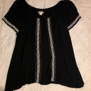 Black and white blouse